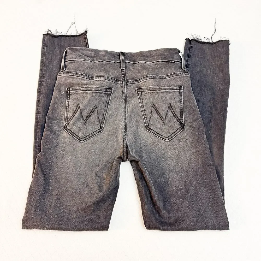 Mother High Waisted Looker Ankle Fray Lighting Up Lanterns Denim Jeans Size 24